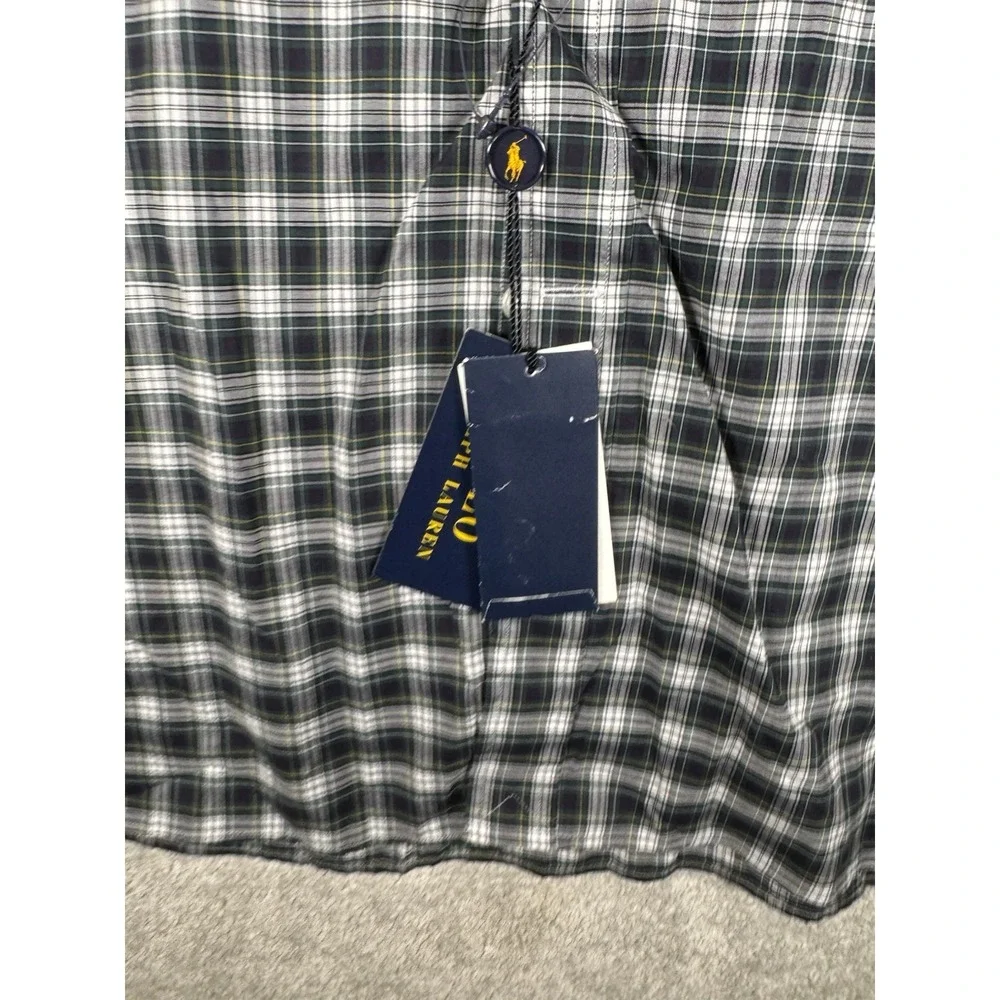 Polo Ralph Lauren Green / Yellow Plaid Dress‎ Shirt Sz 18.5 Slim Fit NWT $148